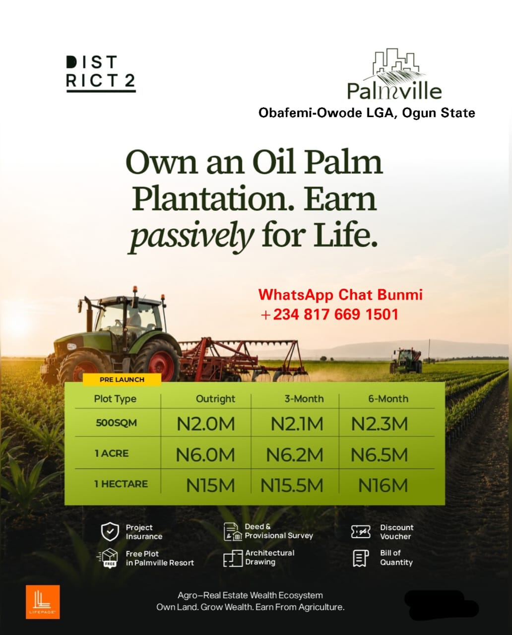 PALMVILLE DISTRICT 2 in Obafemi Owode LGA, Ogun State