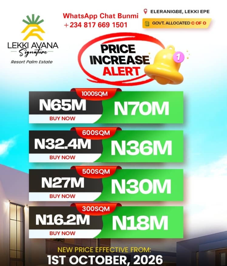 LEKKI AVANA SIGNATURE in Elerangbe, Lekki-Epe